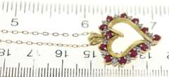 Lovely Ruby & Diamond Accent Open Heart Necklace
