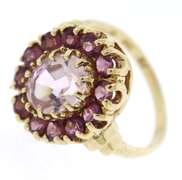 Stunning Kunzite with Topaz Halo Ring