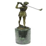 Golfer Female Golfing Trophy Bronze Sculpture