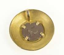 14K Yellow Gold Ancient Greek Satyr Nymph Drachm Thrace Pendant
