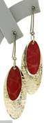 Red Enamel & Hammered Earrings