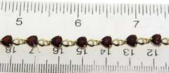 Stunning Yellow Gold Garnet Heart Bracelet