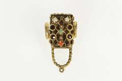 14K Yellow Gold 3D Victorian Decorative Wheeled Cart Charm/Pendant