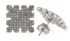 Pave Diamond Cut Out Edge Earrings