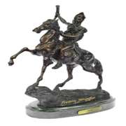 The Scalp Bronze Statue on Marble Base Sculpture