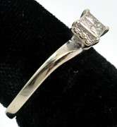 Princess Cut Cluster Ring in White Gold