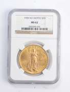 MS62 1908 $20.00 Saint-Gaudens Gold Double Eagle No Motto - Graded NGC