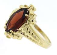 Gorgeous Marquise Garnet Yellow Gold Ring