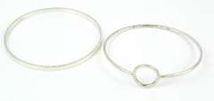 2 Silpada Hammered Sterling Bangle Bracelets