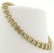 Elegant Round Brilliant Cut Diamond S Link Bracelet