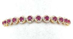 Sweet 8.17CTW Ruby & Diamond Bracelet in Vermeil