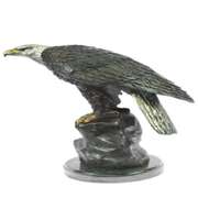 American Eagle Bronze Sculpture on Marble Base Figurine