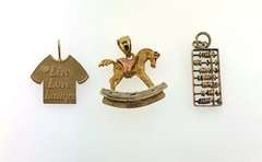 Trio of Fun 14kt Pendants