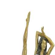 Gymnast Woman Bronze Statue on Marble Base