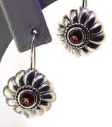 Sterling Silver Garnet Drop Earrings