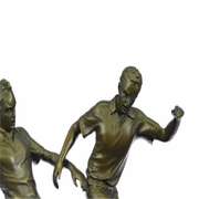 Two Soccer Player Bronze Sculpture