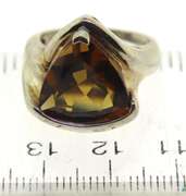 Sterling Silver Faceted Smokey Quartz Ring