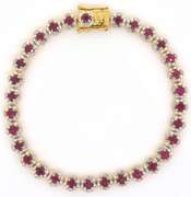 Gorgeous Ruby & Diamond Bracelet in Vermeil
