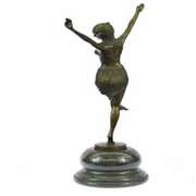 Exotic Dancer Bronze Sculpture on Marble base Figurine