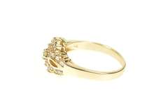 14K Yellow Gold 0.48 Ctw Diamond Scalloped Cluster Engagement Ring