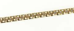 10K Yellow Gold Diamond Encrusted Z Link Statement Tennis Bracelet