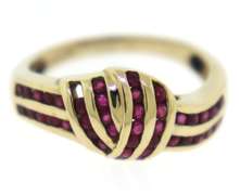 Pretty Yellow Gold Ruby Channel Set Ring