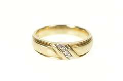 10K Yellow Gold Three Stone Men's Diamond Wedding Band Ring