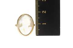 14K Yellow Gold Victorian Carved Shell Cameo Statement Ring