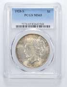 MS65 1928-S Peace Silver Dollar - Graded PCGS