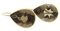 Dazzling 14kt YG Smokey Quartz Earrings