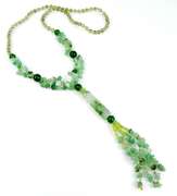 Showstopping Long Jade & Glass Beads Necklace