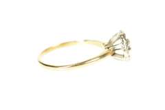 10K Yellow Gold Round Classic Diamond Cluster Statement Ring