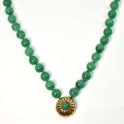 Double Stand Green Agate Necklace
