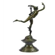 Hermes Elegant Male Nude Mercury Bronze Statue