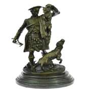 A Patinated Group of A Scottish Hunter Bronze Sculpture