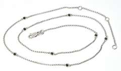Tasteful Black Diamond Necklace in 14K White Gold