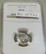 1954 Roosevelt Dime NGC MS-66