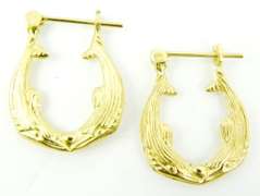 14K Gold Double Dolphin Hoop Earrings