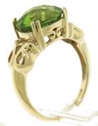 Fancy Oval Peridot Yellow Gold Ring