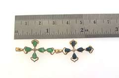 Stunning Set of 14kt Gold Gemstone Pendants