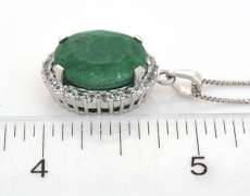 Fabulous 8.52CT Natural Emerald & Sapphire Necklace in Sterling Silver