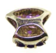 Vintage 925 sterling silver lot of two pendants, black onyx and amethyst