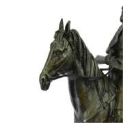 Tribute Hot Cast Cowboy With Riffle on Horse Bronze Sculpture