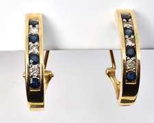 Fashionable Sapphire & Diamond Earrings