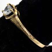 Vintage Heart Shaped CZ Ring in Gold