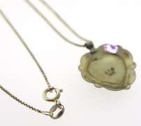 Serling Silver Blue Gemstone Heart Shaped Necklace