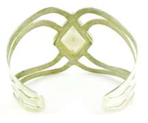 Signed Wide Sterling Cuff with Big Red Jasper