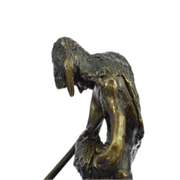 Indian Man with Spear on Horse Bronze Sculpture