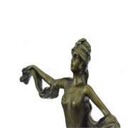 Dancer Bronze Sculpture on Marble Base Figurine