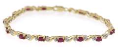 Pretty Ruby and Diamond Accent Bracelet